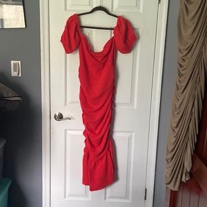 Red tight party dress wear it with the belt or without the belt